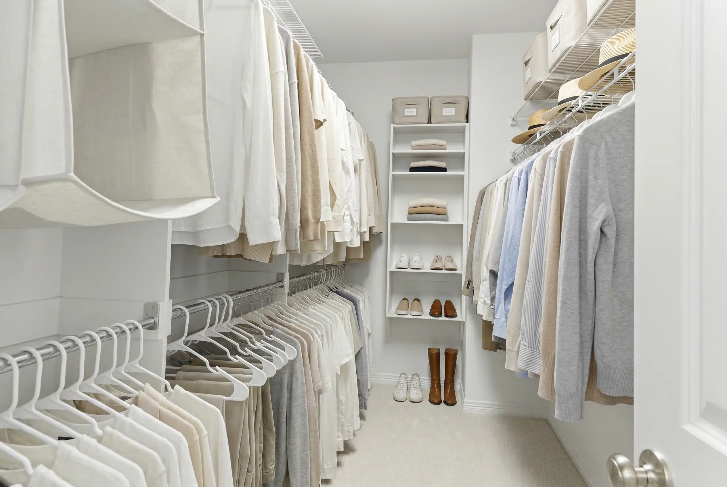 Walk-in closet with built-in shelving